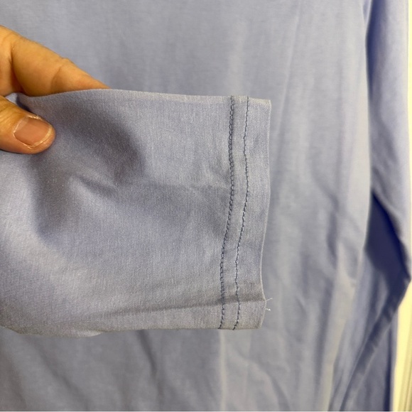 Eileen Fisher women's long sleeved tee, sz L, hi/lo hem, periwinkle blue, layer - Picture 6 of 6